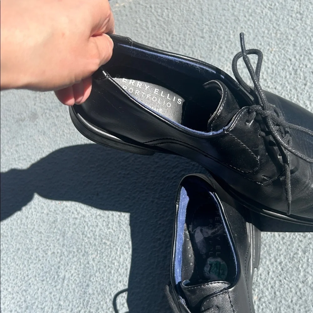 Perry Ellis Portfolio Black Oxford Dress Shoes Lace Up Men’s